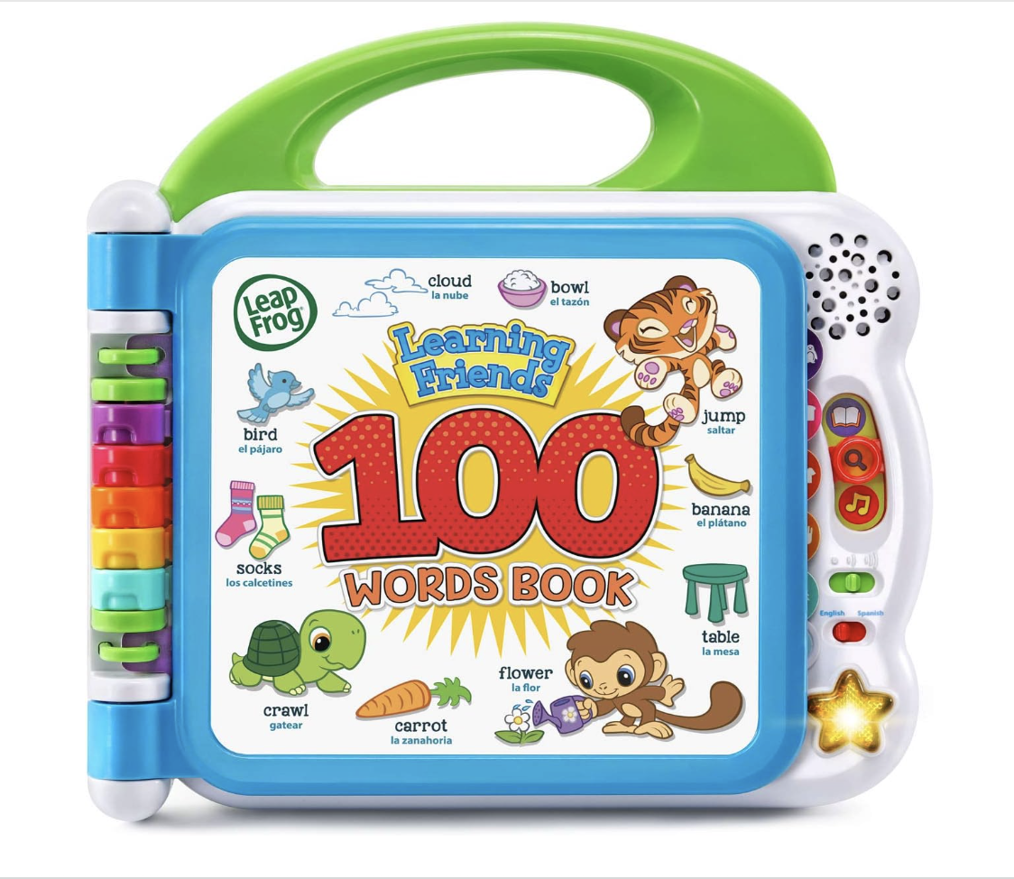 LeapFrog Learning Friends 100 Words Book, a bilingual English and Spanish electronic toy book